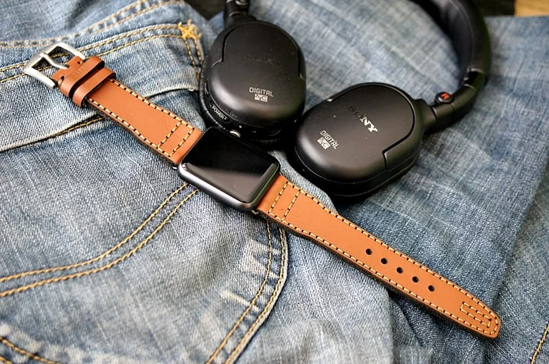 AWBF52-D60 handgefertigt Vintage Leder Uhrenarmband incl. Lugs Adapter für Apple Watch (oder Apple Watch Sport) 42mm oder 38mm – Bild 2